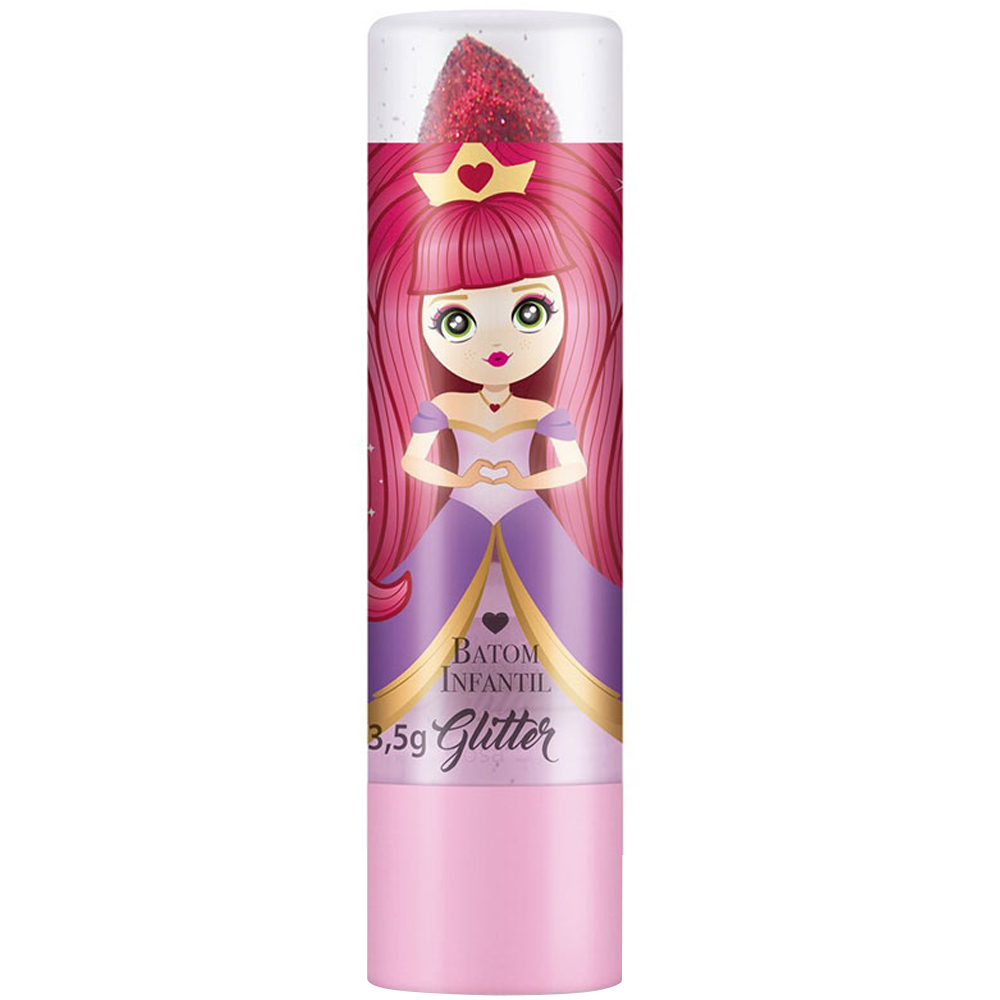 Pomada batom lindo com coração cosméticos para meninas glitter para o bem  barbie cor rosa